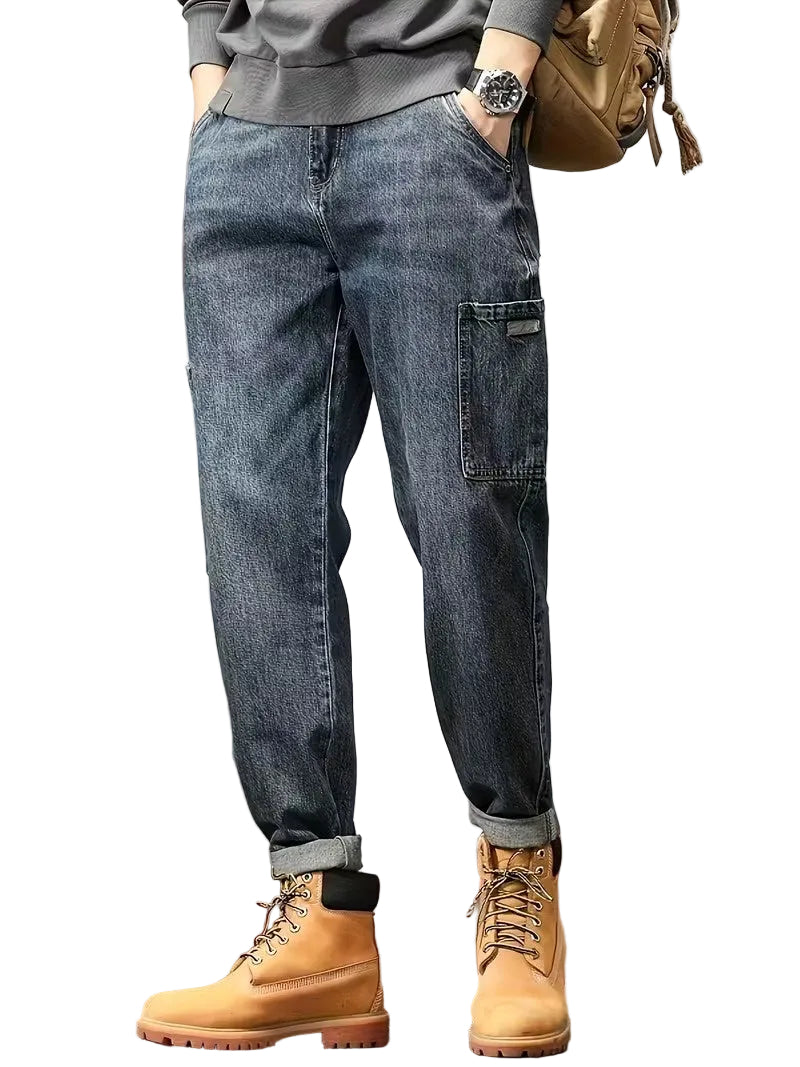 Men's Multi-Pocket Denim Pants