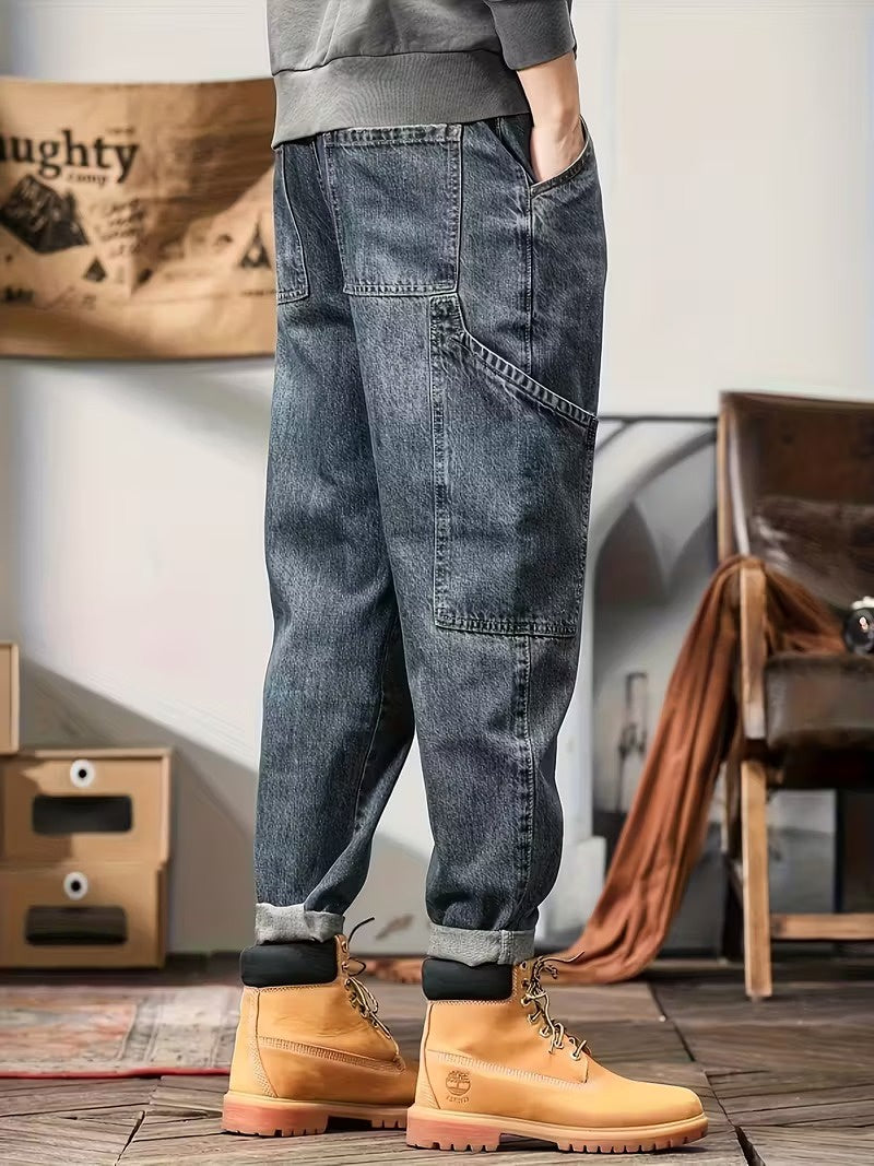 Men's Multi-Pocket Denim Pants