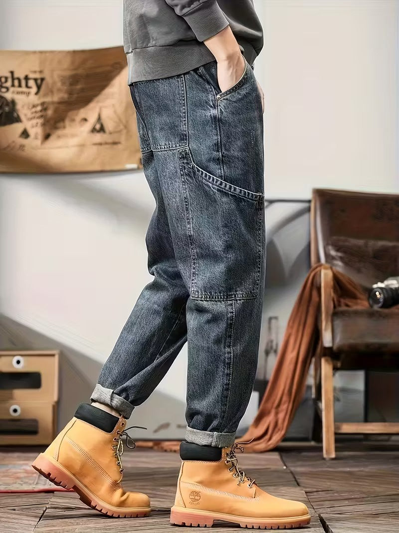 Men's Multi-Pocket Denim Pants