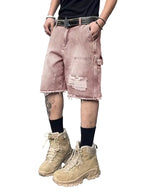 Men's Shorts with Faded Wash and Utility Loop