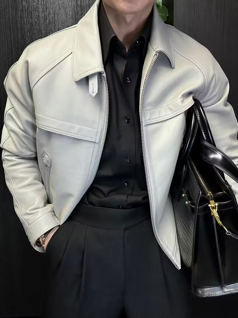 Men's Zip-Up Jacket with Convertible Collar