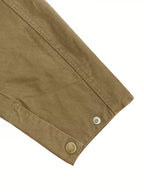 Men's Zip-Up Jacket with Corduroy Collar