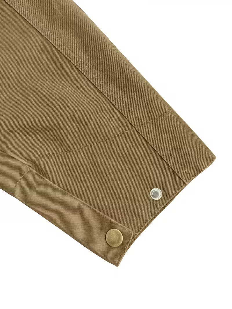 Men's Zip-Up Jacket with Corduroy Collar