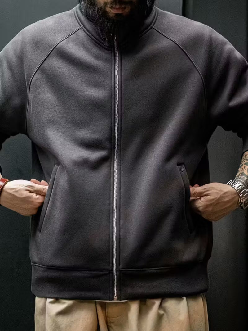 Men's Zip-Up Jacket with Raglan Sleeves